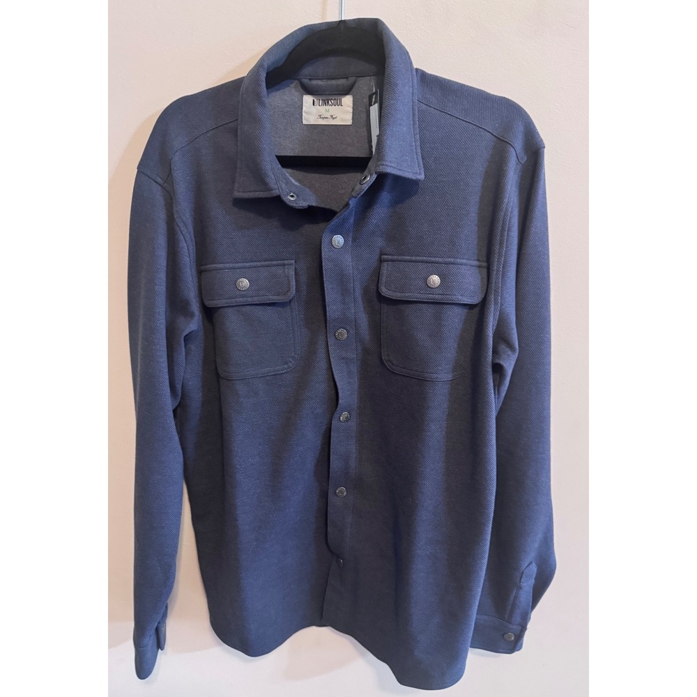 Linksoul Mens Navy Shirt Jacket NWT Fall Layer Quiet Luxury Medium